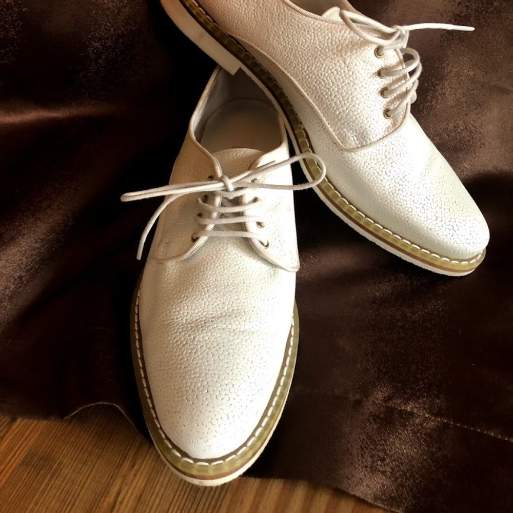 Anthro Miista Zoe Stingray Iridescent Oxford Shoes - Picture 2 of 8